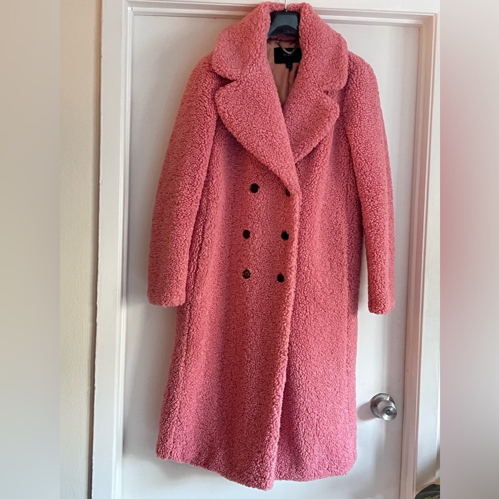 JCREW TEDDY PINK COAT // excellent condition